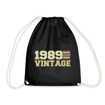 1989 Geburtstagsgeschenk 1989 Jahrgang 1989 Geschenk - Turnbeutel - Schwarz - Vorne