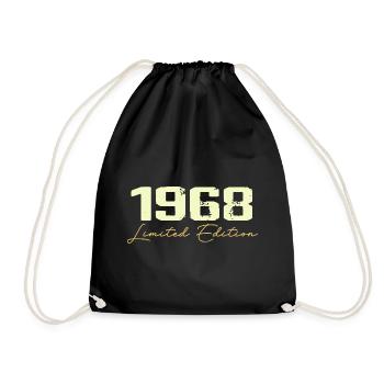 1968 Limited Edition - 1968 Birthday Gift - Drawstring Bag - black - Front