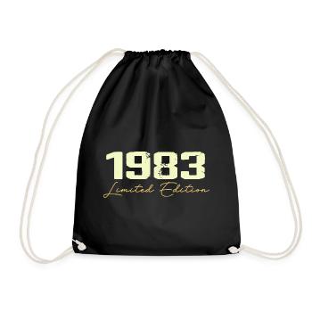 1983 Limited Edition - 1983 Birthday Gift - Drawstring Bag - black - Front
