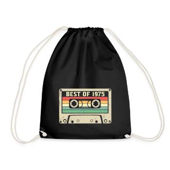 Best of 1975 Retro 50 Years Old 50th Birthday - Drawstring Bag - black - Front