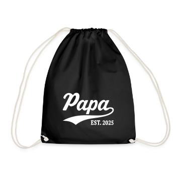 Papa Est. 2025 - Drawstring Bag - black - Front