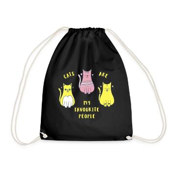 cats are my favourite - Turnbeutel - Schwarz - Vorne