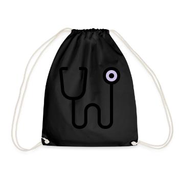 Stethoscop examination by the doctor physician - Drawstring Bag - black - Front