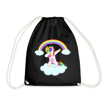 Dabbing unicorn cadeau idée licorne arc-en-ciel - Sac de sport léger - noir - Devant