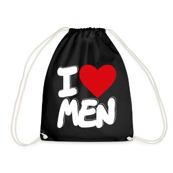 Ich bin schwul Ich liebe Männer - Turnbeutel - Schwarz - Vorne