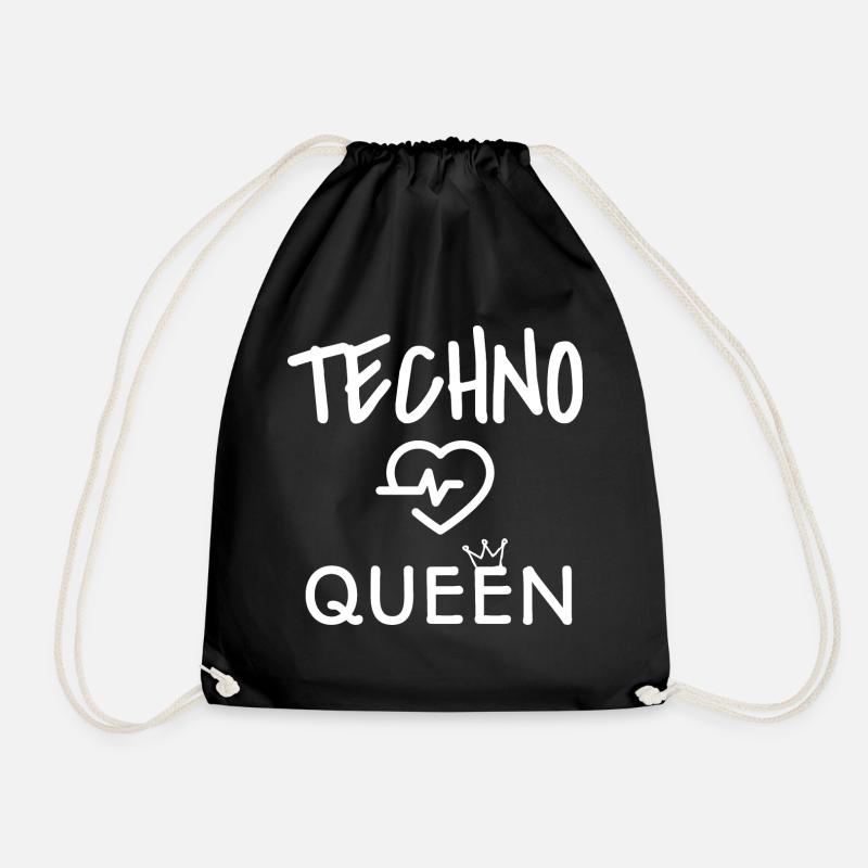 Techno Koenigin Techno Maedchen Lova Techno - Turnbeutel - Schwarz