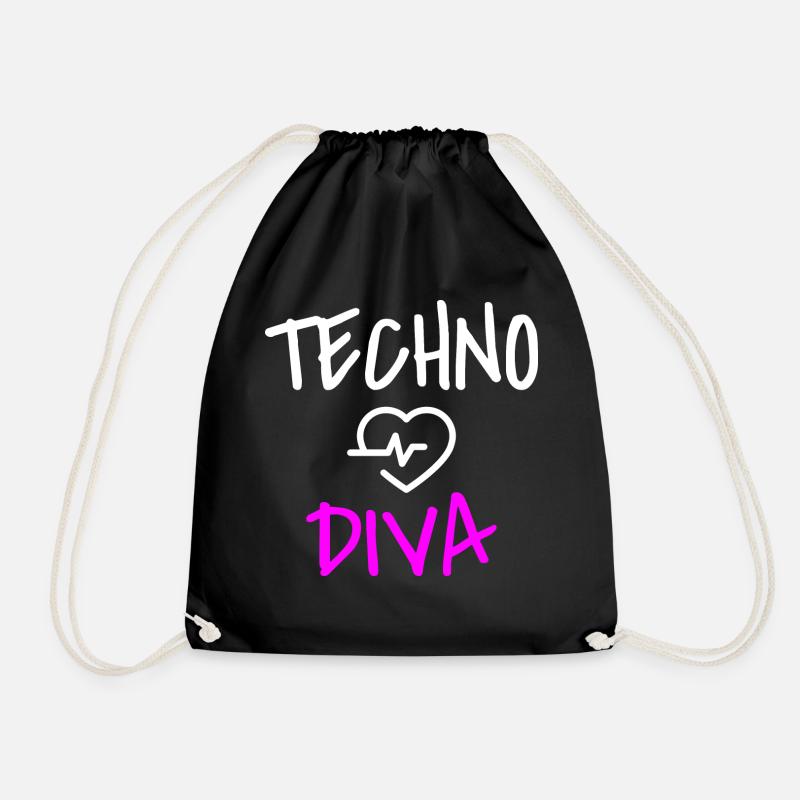 Techno Love Techno Passion - Turnbeutel - Schwarz