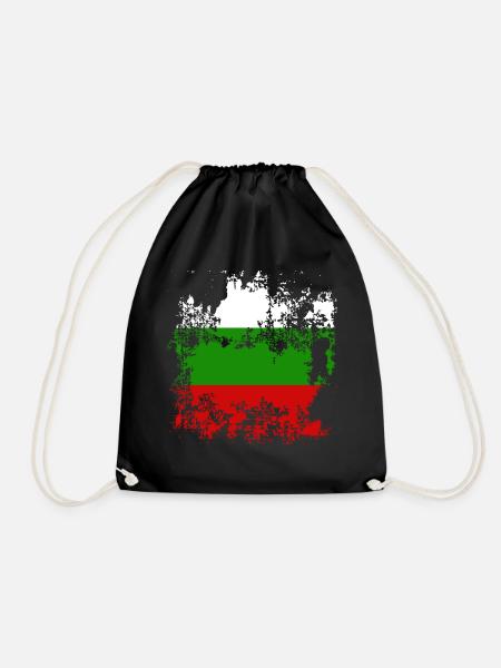 Flag Bulgaria vintage - Drawstring Bag - black