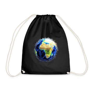 World Globe brightly glowing - Drawstring Bag - black - Front