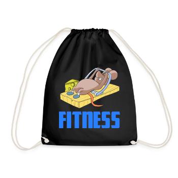 Fitness mouse bodybuilding weightlifting mouse trap - Drawstring Bag - black - Front