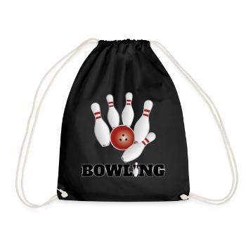 bowling - Drawstring Bag - black - Front