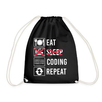 Cadeau de programmation de code - Sac de sport léger - noir - Devant