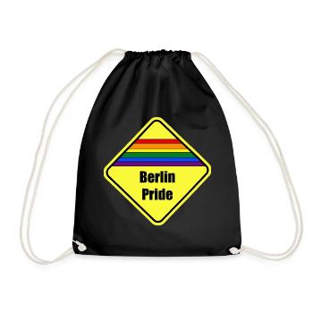 Berlin Pride CSD LGBTQ GAY Transgender Queer - Turnbeutel - Schwarz - Vorne