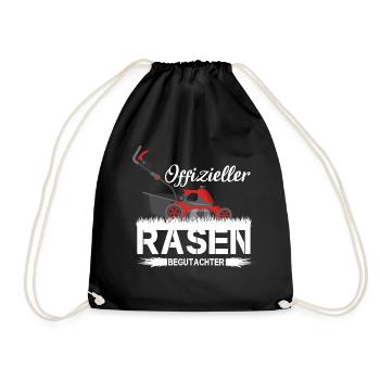 Rasenflüsterer Rasenmäher Gärtner Gartenpfleger - Turnbeutel - Schwarz - Vorne