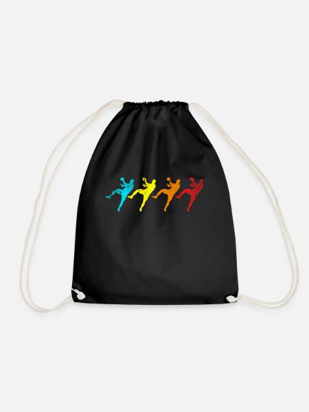 Handball Handballer Retro Geschenk Mannschaft Team - Turnbeutel - Schwarz