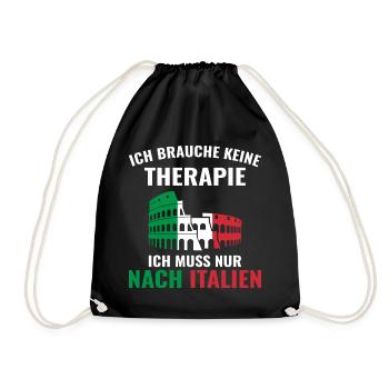 Therapie Italien - Turnbeutel - Schwarz - Vorne