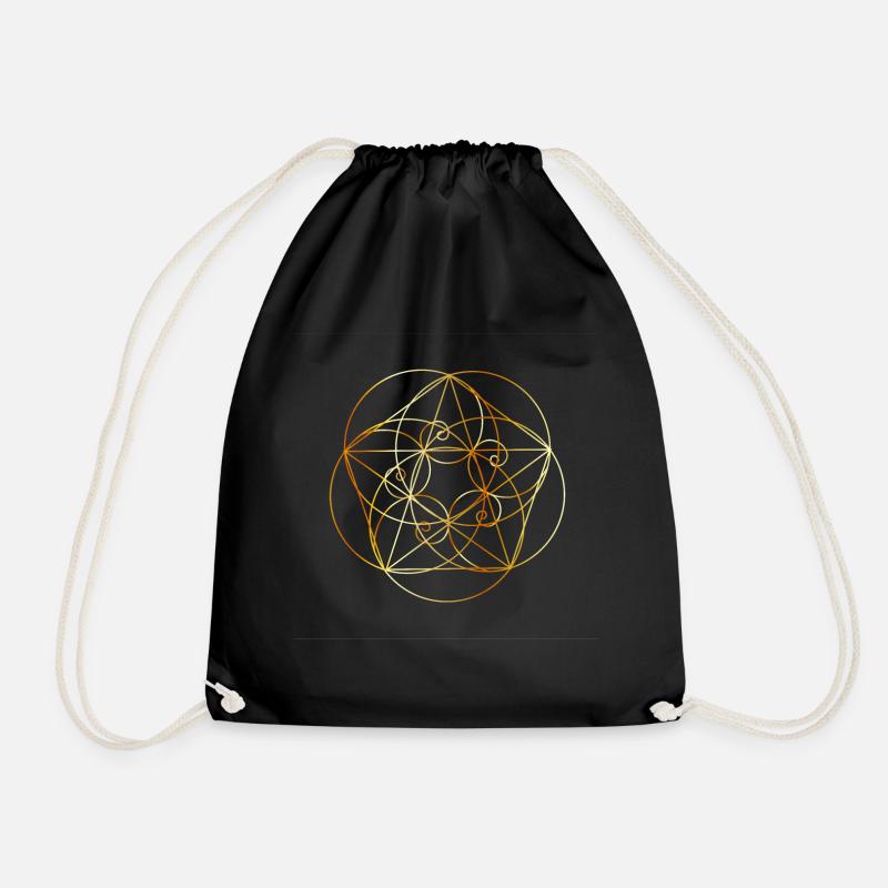 Fibonacci modern art - Drawstring Bag - black