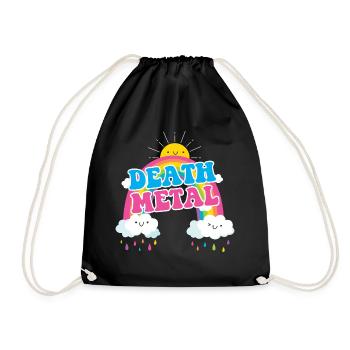 Death metal funny rainbows metalhead heavy metal - Drawstring Bag - black - Front