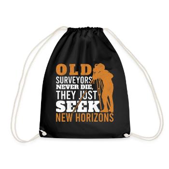 Old Surveyors Never The Tripod Grandpa Land - Drawstring Bag - black - Front