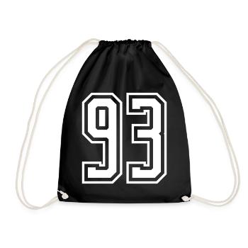 93 Number number - Drawstring Bag - black - Front