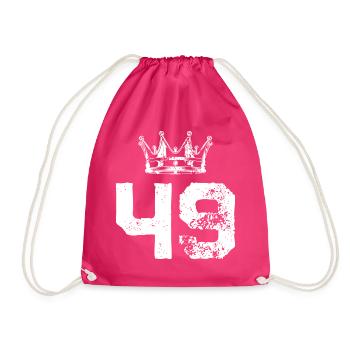 49 Number crown - Drawstring Bag - fuchsia - Front
