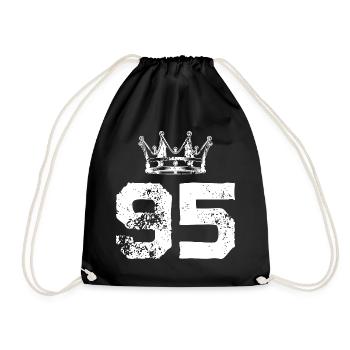 95 Number crown - Drawstring Bag - black - Front