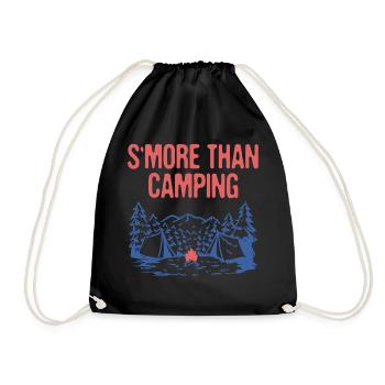 S'more Than Camping Foodie Camper Food Lover Camp - Drawstring Bag - black - Front