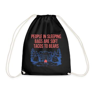 Les sacs de couchage sont des tacos aux ours Funny Camping - Sac de sport léger - noir - Devant