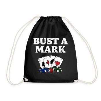 Bust a Mark Poker Card Games Poker Player Card - Drawstring Bag - black - Front