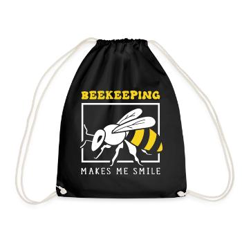 Ironisches Zitat Beekeeping Honey - Turnbeutel - Schwarz - Vorne