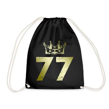 77 Number crown - Drawstring Bag - black - Front