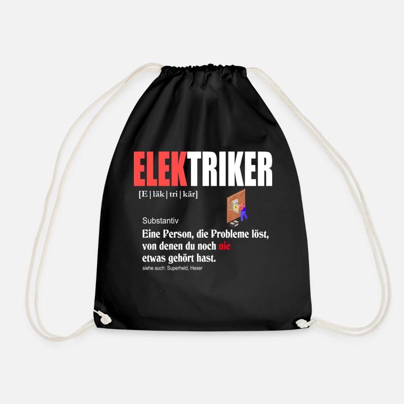 Elektriker Definition - Turnbeutel - Schwarz