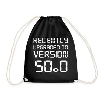 50th birthday. - Drawstring Bag - black - Front