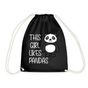 Une fille aime de jolis pandas citation ironique - Sac de sport léger - noir - Devant