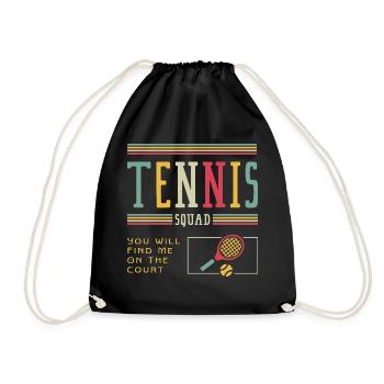 Équipe de tennis, vacances d'été, sports de balle, - Sac de sport léger - noir - Devant