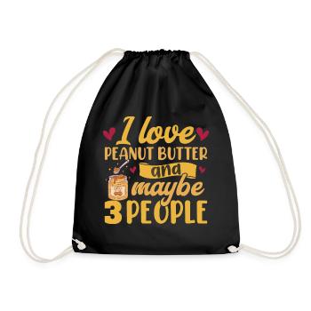 J’adore le beurre de cacahuète et peut-être 3 personnes - Sac de sport léger - noir - Devant