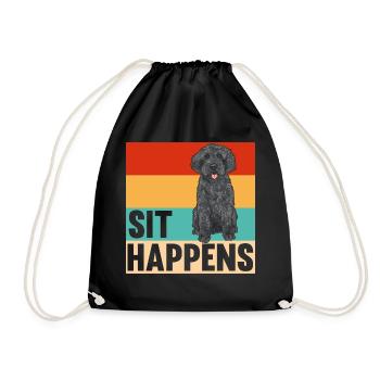 Labradoodle Dog - Drawstring Bag - black - Front