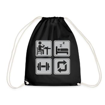 Bodybuilder Kraftsport Fitness Motiv - Turnbeutel - Schwarz - Vorne