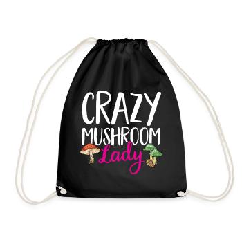 Mushroom hunting, mushrooms, morels, mushroom picking, foraging - Drawstring Bag - black - Front