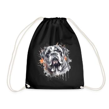 Englische Bulldogge - Turnbeutel - Schwarz - Vorne