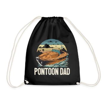 Pontoon Dad Father's Day Motorboating Pontooning - Turnbeutel - Schwarz - Vorne