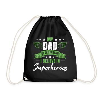 Son Dad Gift - Drawstring Bag - black - Front