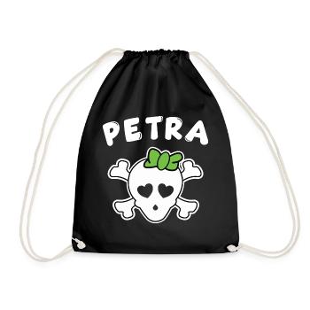 Piratin Petra Design für Mädchen und Frauen - Turnbeutel - Schwarz - Vorne
