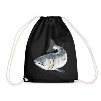 Salmon Fishing Salmon Angler - Drawstring Bag - black - Front
