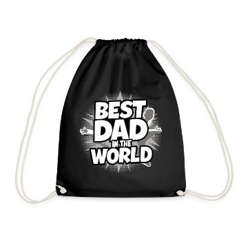 Bester Papa für immer zum Vatertag od. Geburtstag - Turnbeutel - Schwarz - Vorne