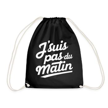 J'suis pas du matin - Sac de sport léger - noir - Devant