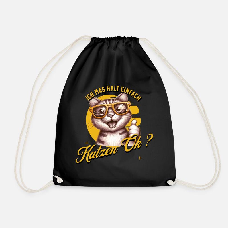 Ich mag halt einfach Katzen - Turnbeutel - Schwarz