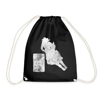 Cheval de course de barils de rodéo - Sac de sport léger - noir - Devant