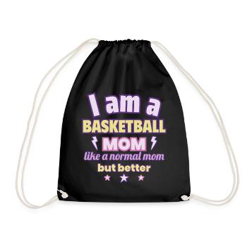 Basketball-Mama, Muttertag Geschenk, Sport - Turnbeutel - Schwarz - Vorne