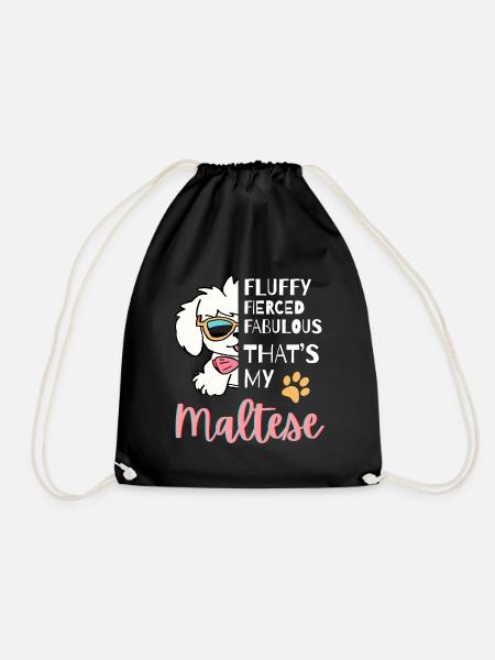 Proud Maltese Owner Design – Cute & Sassy Dog - Drawstring Bag - black